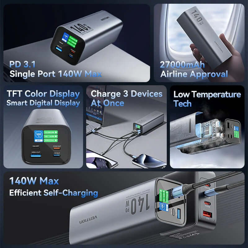 Vention 27000mAh Power Bank 140W Executive Corporate Gifts Singapore
