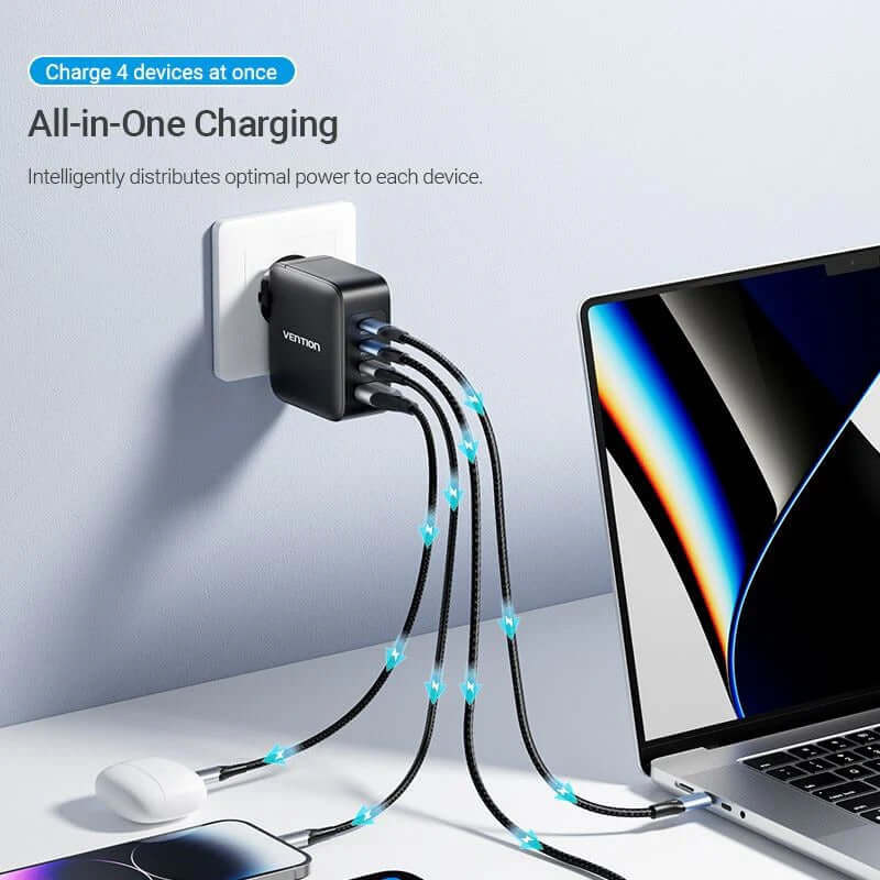 Vention 4-Port USB (C + C + C + A) GaN Charging Kit Executive Corporate Gifts Singapore