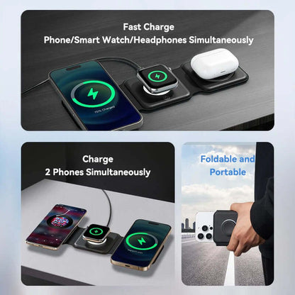 Vention 3-in-1 Wireless Charging Pad with MagSafe and LED Night Light Executive Corporate Gifts Singapore