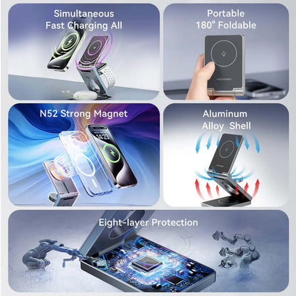 Vention 3-in-1 15W Wireless Charger Stand with MagSafe Executive Corporate Gifts Singapore