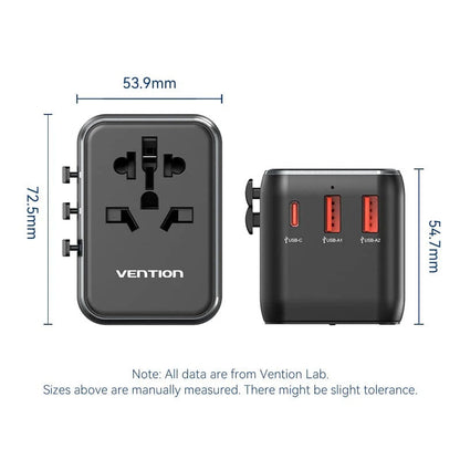Vention 3-Port USB Universal Travel Adapter Executive Corporate Gifts Singapore