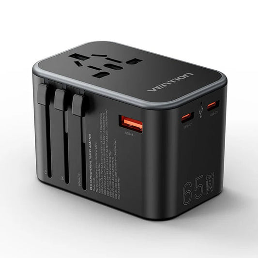 Vention 3-Port GaN USB A/C Universal Travel Adapter Executive Corporate Gifts Singapore