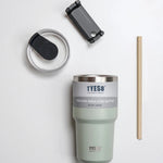 TYESO Stainless Steel Tumbler with Straw 20oz