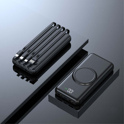 Wireless Powerbank with 4 Built-in Cables and Digital Display Corporate Gifts Singapore