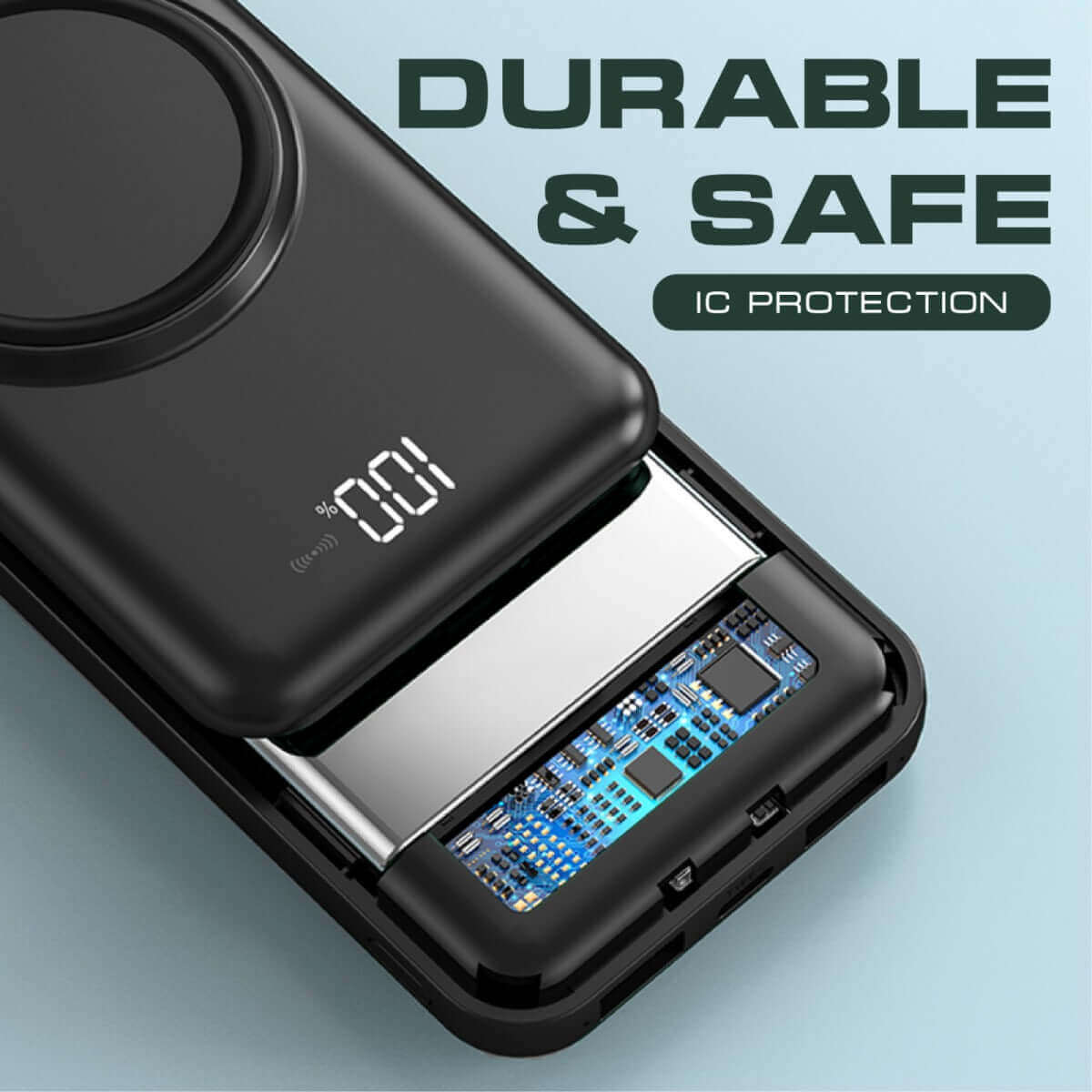 Wireless Powerbank with 4 Built-in Cables and Digital Display Corporate Gifts Singapore