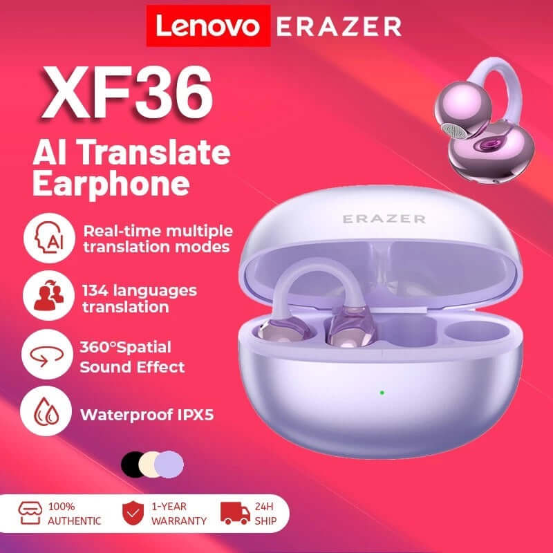 Lenovo ERAZER XF36 Al Smart Real-Time Translation Noise-Cancelling Bluetooth Earphone Corporate Gifts Singapore