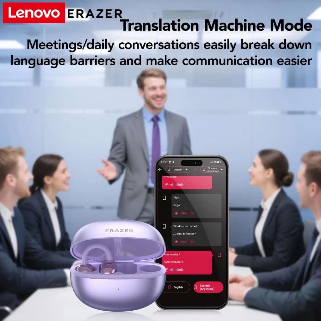 Lenovo ERAZER XF36 Al Smart Real-Time Translation Noise-Cancelling Bluetooth Earphone Corporate Gifts Singapore