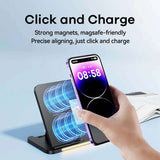 Remax Foldable Wireless Charger with strong magnets for quick device charging.