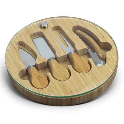 NATURA Glass & Bamboo Cheese Board Corporate Gifts Singapore