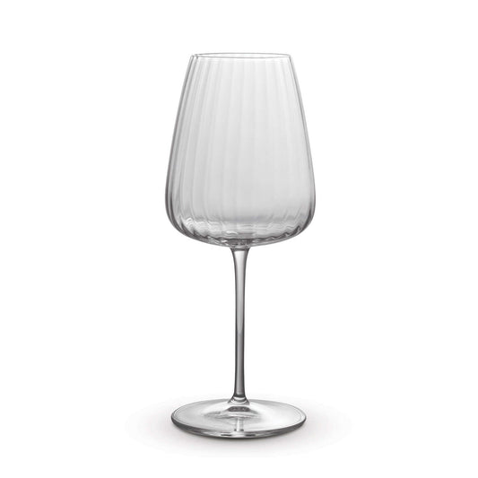 Luigi Bormioli Optica Chardonnay Glass showcasing elegant design, perfect for corporate gift in Singapore.