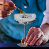 Luigi Bormioli Optica Cocktail Glass with a garnish, perfect for a Corporate Gift Singapore.