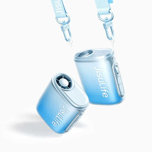 JisuLife Neck Fan Life5 portable design with adjustable airflow, perfect for staying cool on the go.