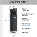 Thermos ICON™ IS2202 710ml Stainless Steel Water Bottle with Spout features insulated design and hygienic spout.