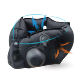 Crossing Inflatable Air Pump Neck Travel Pillow showing 360-degree support features.