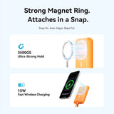 Vention CCC 10000mah Magnetic Wireless Power Bank With Cable showing strong magnet ring and fast wireless charging features.
