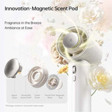 JisuLife Handheld Fan Pro 1 Mini with magnetic scent pod for fragrance and ambiance enhancement.