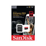SanDisk Extreme PRO microSDXC QuickFlow UHS-I 128GB packaging showcasing high-speed performance for corporate gifts.