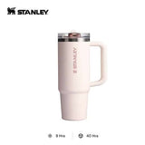 STANLEY The 30oz Quencher ProTour Flip Straw Tumbler (0.88L) in soft pink with a sleek design and durable handle.