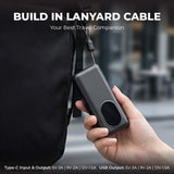 Quickpower World Mini Powerbank With LED Torch Light 10000MAH featured with built-in lanyard cable.
