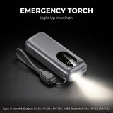 Quickpower World Mini Powerbank With LED Torch Light 10000MAH featuring a powerful emergency torch.