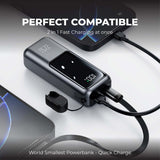 10000mAh World Smallest Powerbank QC3.0 + PD22.5W Super Quick Charge with dual fast charging capability.