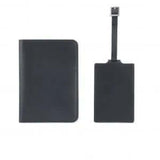 SKROSS Diplomat Travel Gift Set with Passport Holder and Luggage Tag in black faux leather.