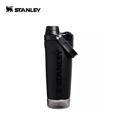 STANLEY The Vitalize™ Shaker Bottle in black with a leakproof lid and easy-carry handle.