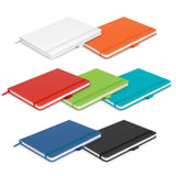 Kingston Notebook and Pen Gift Set displayed in various colors including white, orange, red, green, blue, and black.