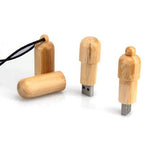 Wooden Cylinder USB Flash Drive