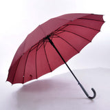 25'' Umbrella with 16 Panels in burgundy color, designed as a stylish and durable corporate gift, featuring sturdy ribs.
