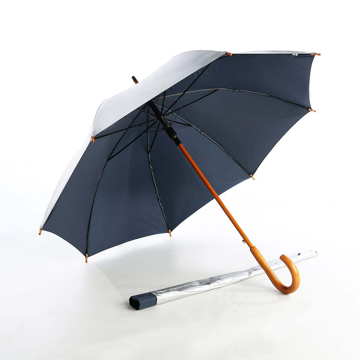 24'' Auto Open Umbrella with Wooden Handle Executive Corporate Gifts Singapore