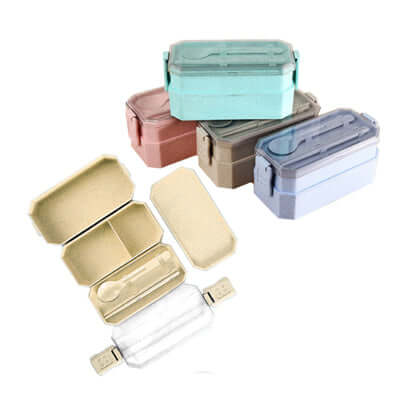 Eco Friendly 2-tier Lunchbox with Cutlery Set Executive Corporate Gifts Singapore
