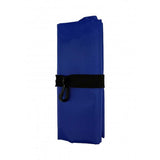 Nylon 420D Foldable Bag in blue, compact and secured with a strap, perfect for corporate gifts.