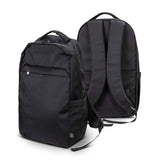 Oceana Recycled Backpack in black, featuring durable design and practical storage, ideal as a corporate gift.