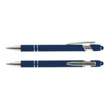 Prime Stylus Pen in navy blue with shiny chrome trim, perfect for corporate gifts, showcasing a sleek design.