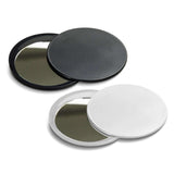 Radiance Compact Mirror in sleek black and white casing with smooth swivel mechanism, ideal as a Corporate Gift Singapore.