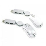 Retractable Mouse with 2 Port Hub | AbrandZ Corporate Gifts