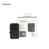 Crossing World Travel Adaptor 70W with 2 X USB-A + 2 X USB-C with Built-In Type C Cable Executive Gifts Singapore
