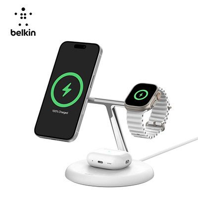 Belkin 3-in-1 Magnetic Wireless Charging Stand with Qi2 15W