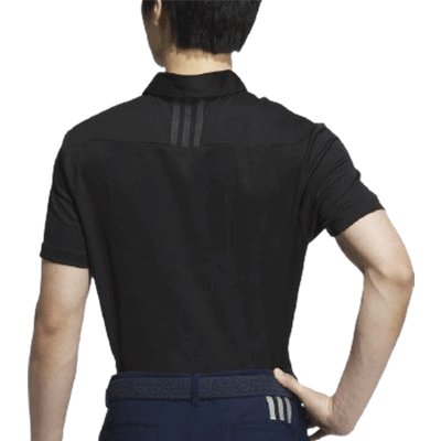 Back view of Adidas M SS Polo-T Shirt showcasing the stylish collar and moisture-wicking fabric.