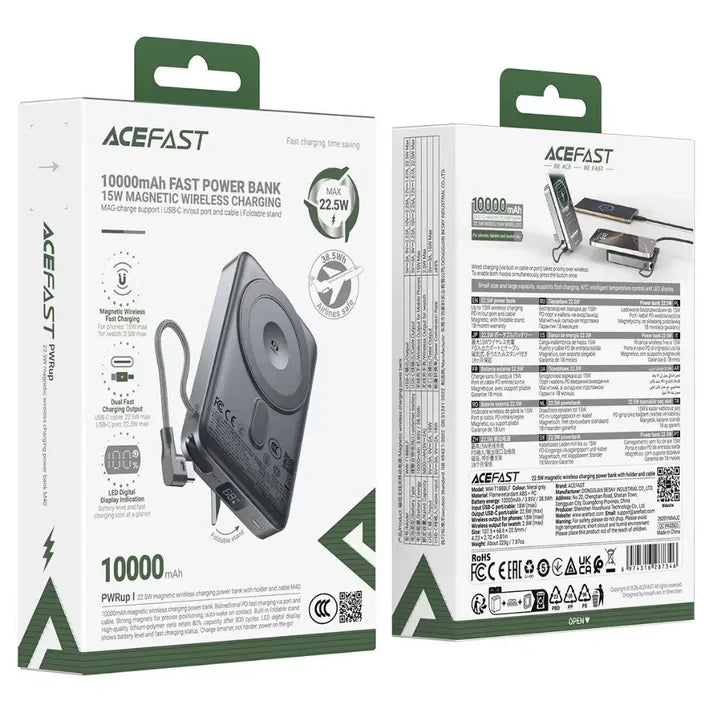 Acefast M40 10000mAh Magnetic Wireless Power Bank CCC Certified