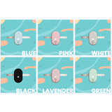 Drink Water Reminder Device in blue, pink, white, black, lavender, and green variations.