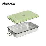 STANLEY The Legendary Useful Box | Nelly Korda Collection, off-white-and-green stainless steel storage box.