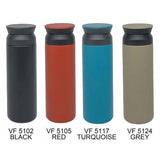 500ml Vacuum Flask with Matt Finishing in Black, Red, Turquoise, and Grey.