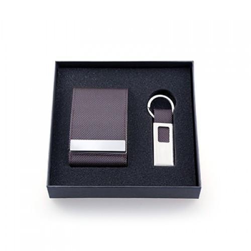 Voyaran Double Side Name Card Holder With Keychain Executive Corporate Gifts Singapore