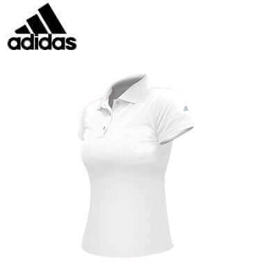 adidas Classic Ladies Polo Shirt in white, a stylish choice for executive corporate gifts.