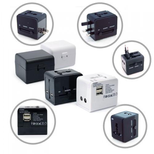 Worldwide Travel Adaptor With 2 USB Hub and Case Executive Corporate Gifts Singapore