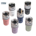 TYESO Stainless Steel Tumbler with Straw 20oz