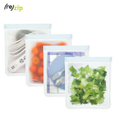 Eco Friendly Rezip Lay-Flat Gallon Leakproof Reusable Storage Bag 4-pack kit Executive Corporate Gifts Singapore
