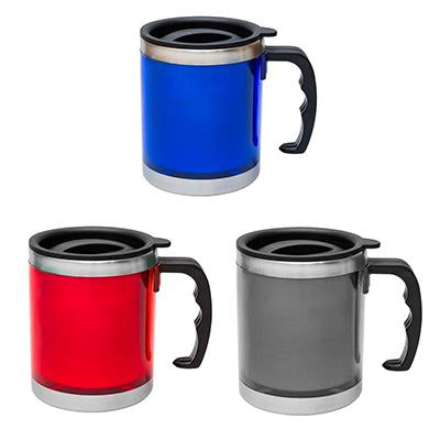 Classic Stainless Steel Mug with handle and Lid | Executive Door Gifts